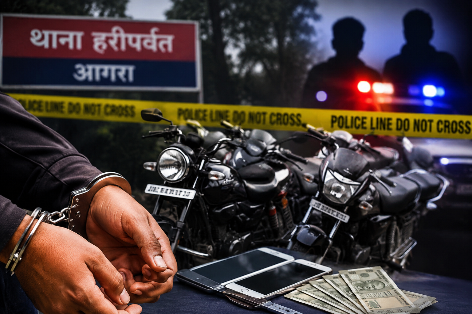 Police recovered stolen motorcycles and mobile phones after busting a vehicle theft and mobile snatching gang in Agra.